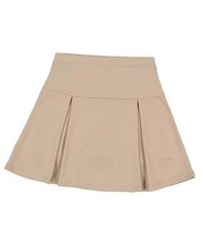 Girls School Uniform Sensory-Friendly Pleated Scooter Skirt with 10 Khaki