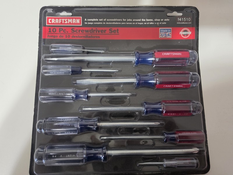 Vintage NOS Craftsman 9 41510 Pratt-Read 10 Piece Screwdriver Set