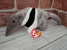 Ty Beanie Baby Ants the Anteater Dog Born 11/7/1997 P.E. Pellets Retired