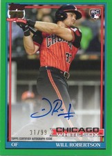 2026 Topps Will Robertson 1991 Autograph Auto RC /99 Green Parallel White Sox