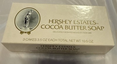 VTG Hershey Estates Cocoa Butter Soap 3 Cakes Delicately Scented Bouquet Perfume