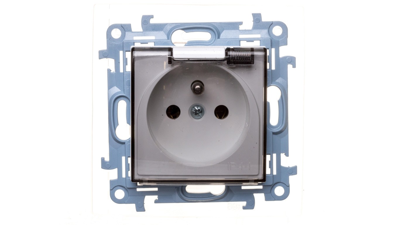 Simon 10 CGZ1B.01/11A Single Socket with Flip Seal