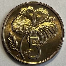 Cook Islands 5 cents 1973 - Hibiscus Flower - Uncirculated