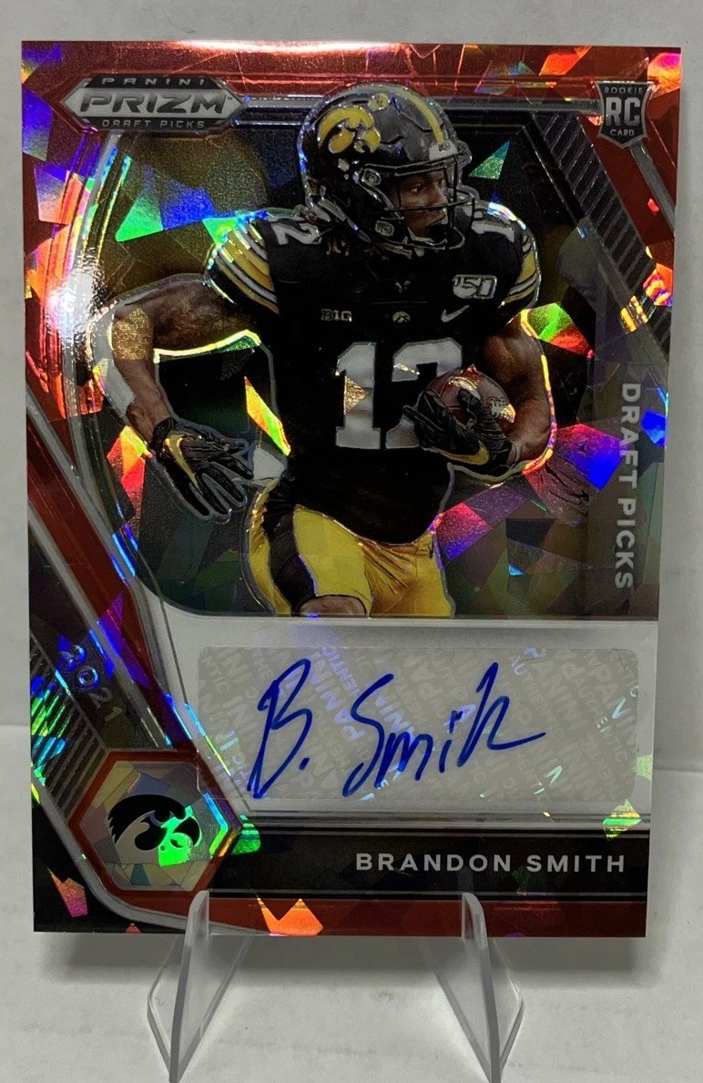 2021 Panini Prizm Draft Picks -Autograph Brandon Smith #DPA-BRS Red Ice Prizm RC