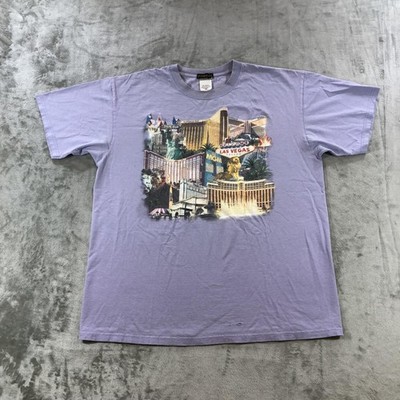 Vintage MGM Mirage Shirt Mens XL Purple Las Vegas Strip Casino Graphic Y2K Tee