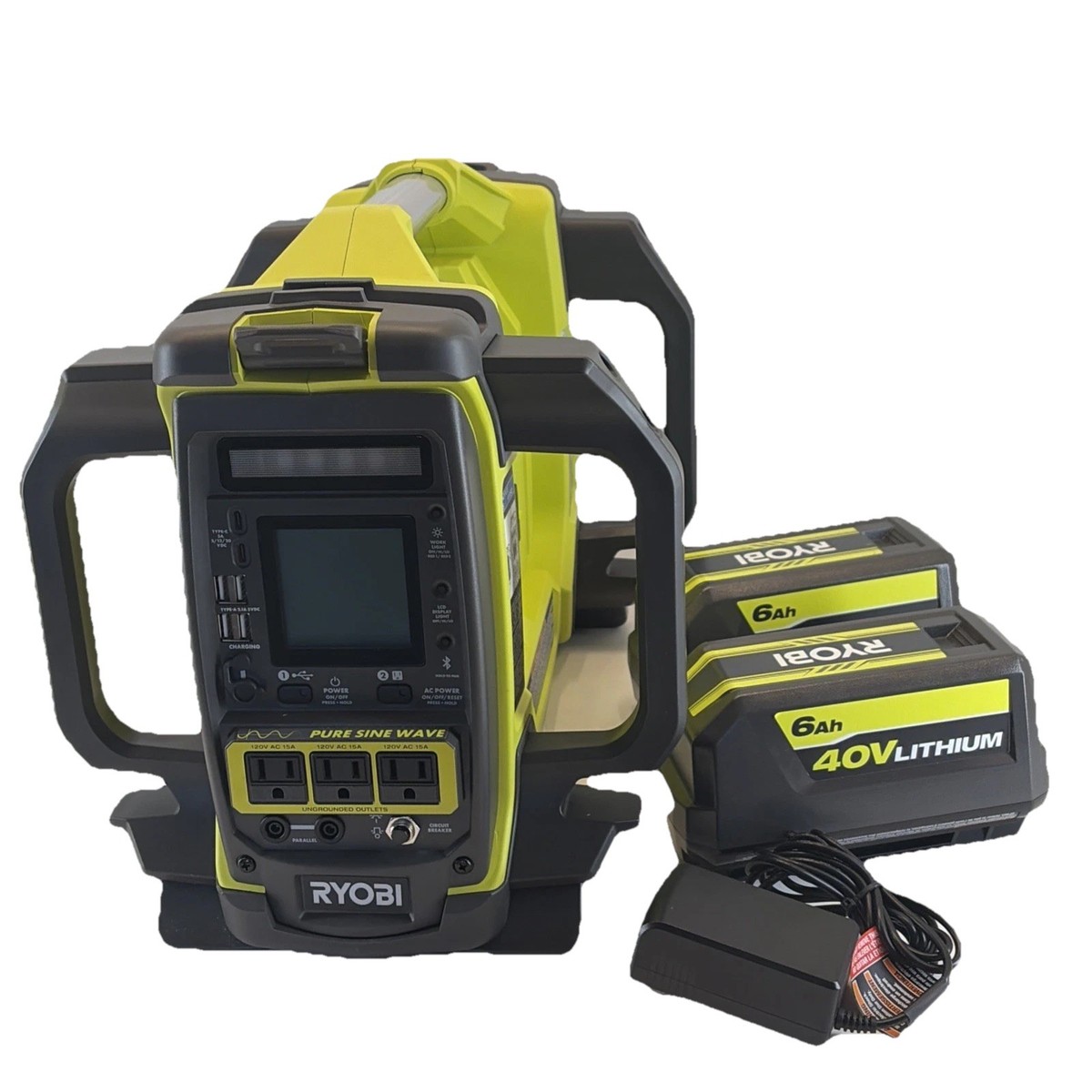 Ryobi 40V 1800W Power Station Inverter Generator with 2 6Ah