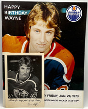 1979 Wayne Gretzky WHA Birthday Program + b&w Photo Card Hockey Edmonton Oilers