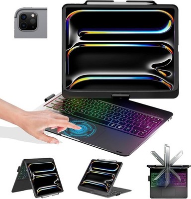 BABG Keyboard Case for iPad Air 13 inch(M3/M2)&iPad Pro 13, Matt Black 