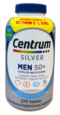 Centrum Silver Men 50+ Multivitamin, 275 Tablets, EXP 08/2027