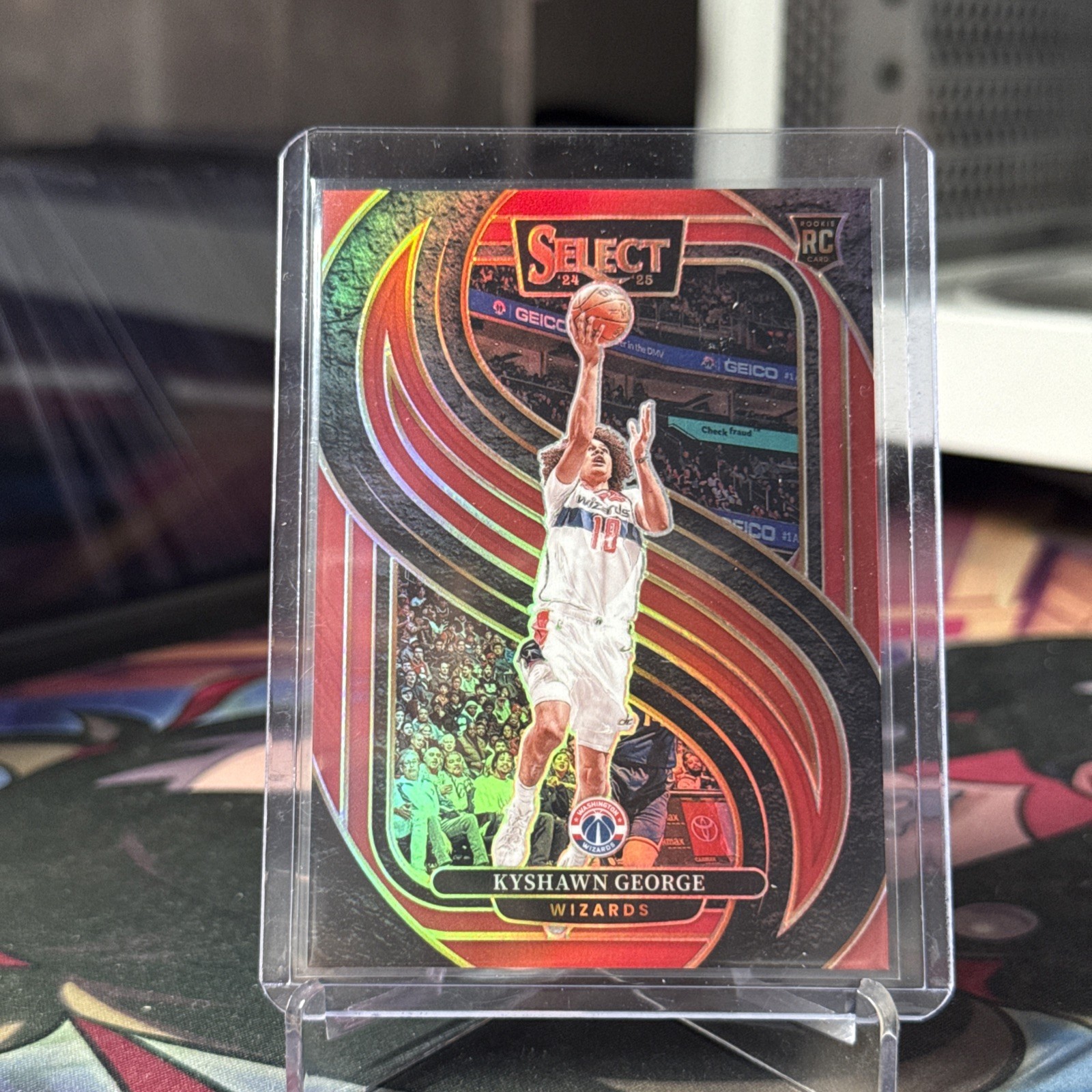 2024-25 Panini Select Premier Level Kyshawn George Red Color Match RC /199