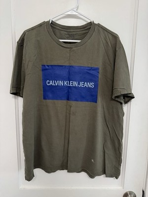 Calvin Klein Men Short Sleeve Logo Graphic T-Shirt Dusty Olive Size XXL
