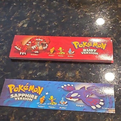 Nintendo Pokémon Ruby & Sapphire collectible bookmarks/ promos