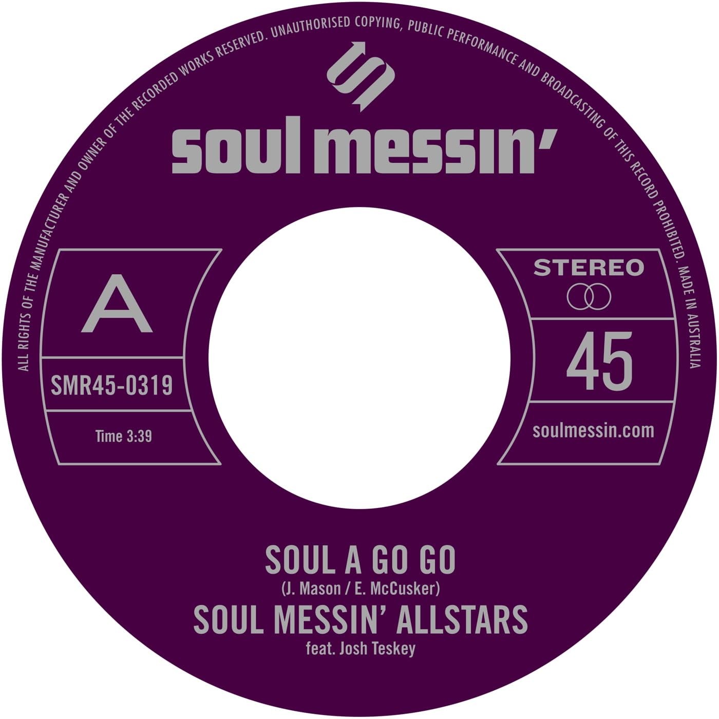 Soul Messin' Allstars Soul A Go Go 7 Inch Vinyl NEW