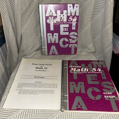 Saxon 54 Math SET (2nd Edition) Textbook, Answers, And Tests (cover Wear)