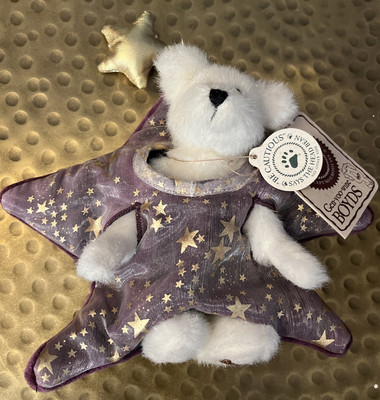 Boyds Bears Plush 8  Starr E. Night #9695HM New W/tags Bear In Purple Star