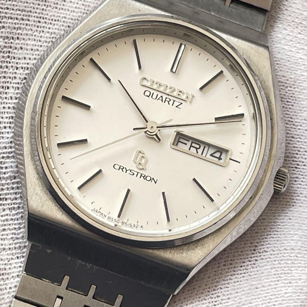 CITIZEN CRYSTRON 4-850980Y Quartz Round Stainlesss Steel 50-8039