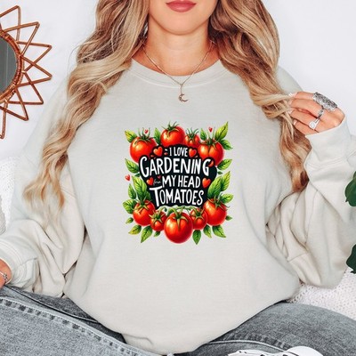 I Love Gardening From My Head Tomatoes Damen Sweatshirt Damen Pullover