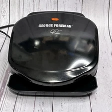 George Foreman Black 2-Serving Electric Grill Small GR10B - Tested And Working