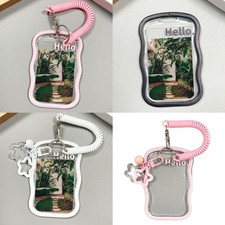 Photocard Holder Keychain School Stationery Supply ID Cards Protective Sleeve