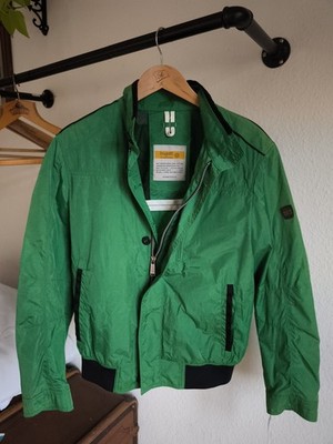 Bugatti Herrenjacke Große 46 Grün mit Schwarzen 777100 Neu Ungetragen