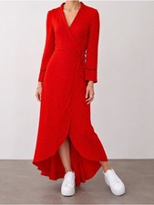 NWT Ganni Polka Dot Wrap Midi Dress Red Size 36 / US S  | Romantic Chiffon