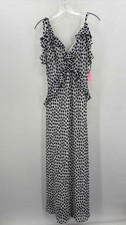 Pre-Owned Steve Madden White Size Medium Polka Dot Maxi Sleeveless Dress