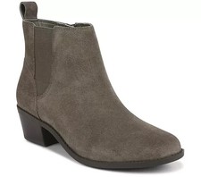 Vionic Water-Repellent Suede Ankle Boots-Roseland-Olive-11W-NEW-A614301