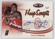 2005-06 NBA Hoops Hoop Scripts Martell Webster #HS-MW Auto 1e2l