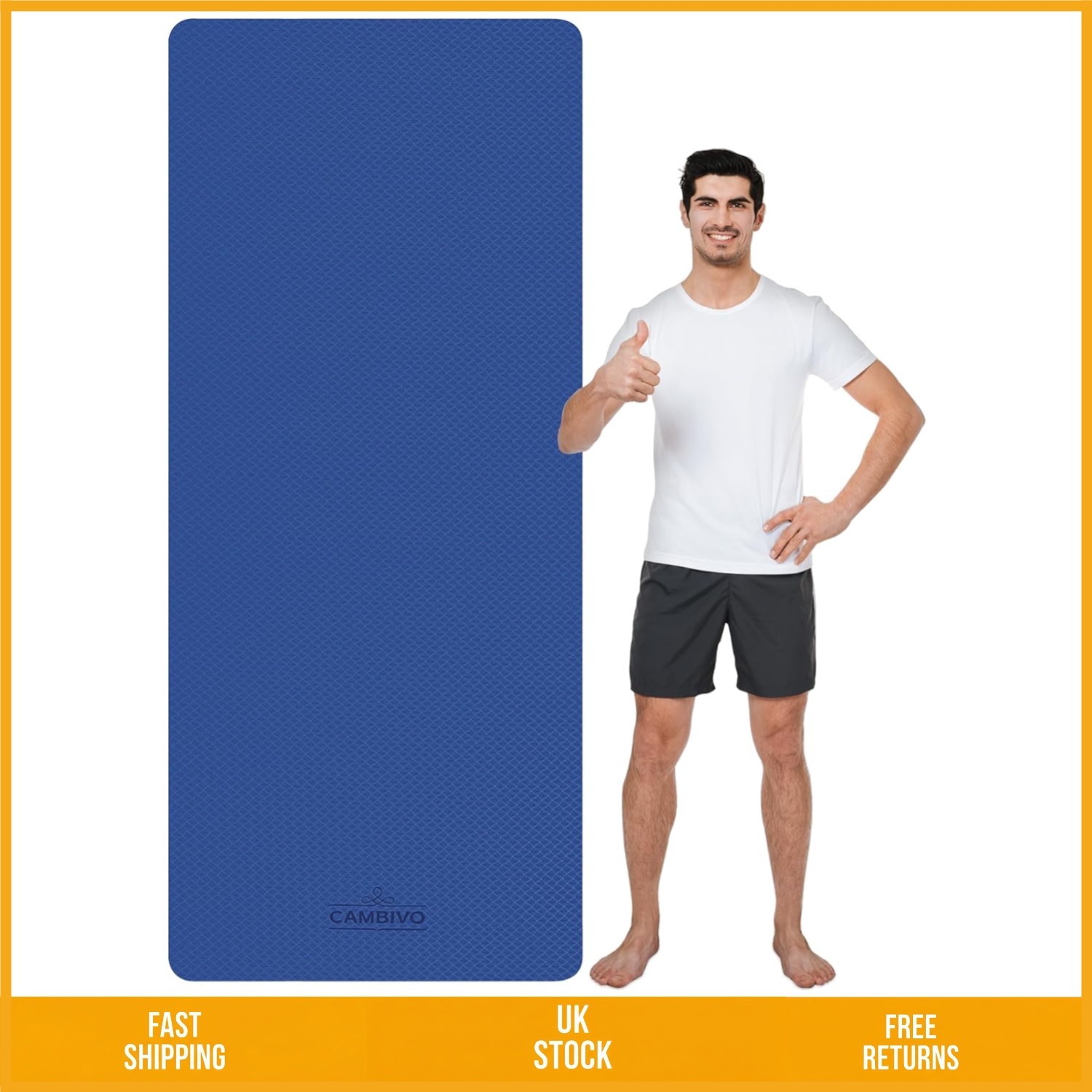 Non Slip Extra Long TPE Yoga Exercise Mat with Strap 213x81cm 6mm XL