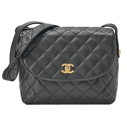 CHANEL Bijou Coco Mark Round Flap Bag Black Tote 719184