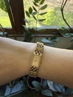 Vintage Womens Seiko Two Tone Watch Rectangular Face