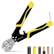XUDYVCO Mini Bolt Cutters, Premium 8IN Heavy Duty Wire Cable Cutters with Non...