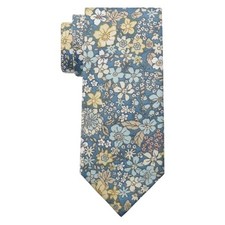 Floral Ties for Men Mens Floral Tie Cotton Neck Tie Skinny Blue Yellow Flower