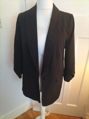 Brandneu Damen Et Vous Matalan Größe 12 schwarz Blazer wattiert und gefüttert