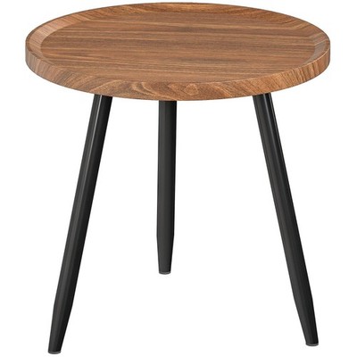 Moderner runder Couchtisch mit Stahlgestell für kleinen Raum, Sofa nebenbei, Wohnen