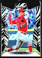 2019 Panini Prizm Zebra Stripes Andrew Heaney 93/99 Los Angeles Angels #151
