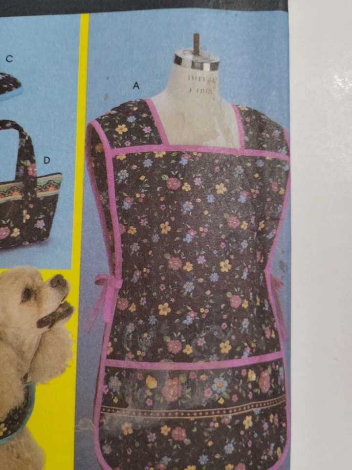 Apron Hat Tote Bag Dog Coat Simplicity 4982 Craft Sewing Pattern Dummies Quilted - Image 4 of 4
