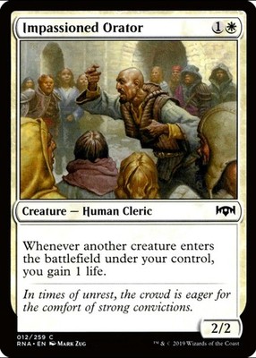 X 1 Impassioned Orator NM-M Ravnica Allegiance 012 MTG Magic The Gathering
