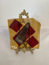 Beautiful Art Deco 3D Fused Glass Dish 6 1/2 By 6