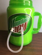 Vintage Whirley Mountain Dew 64 oz Insulated Travel Mug With Straw