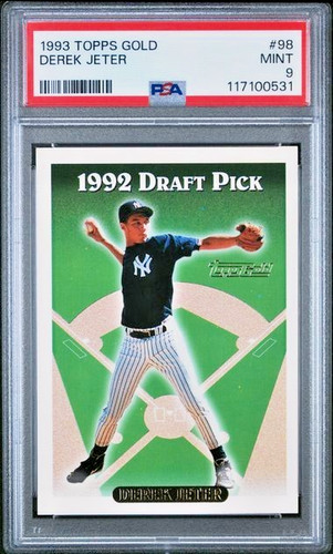 1993 TOPPS GOLD DEREK JETER ROOKIE CARD #98  PSA 9 MINT NEW YORK YANKEES Captain