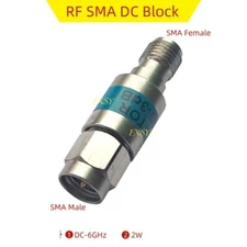 RF Coaxial DC Block SMA Male to Female 2W DC-6GHz 50Ω Stainless steel DC-Block