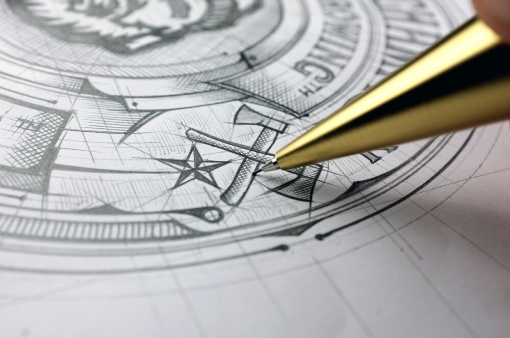 2x Pencil TOM DIXON Cog Pencil Tube Brass 0.5mm