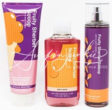 Bath  Body Works Fruity Sherbet Scoop Body Mist Spray Cream Shower Gel 3 Piece