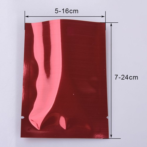 100x Mylar Open Top Aluminum Foil Bag Heat Seal Vacuum Food Grade Pouch 9 Sizes - Picture 2 of 18