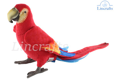 Scharlachara Plüschtier Kuscheltier Vogel von Hansa 8000 brandneu Lincrafts UK Est. 1993