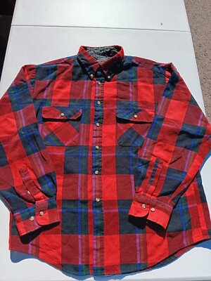 Current Editions Shirt Mens Large Red Plaid Long Sleeve Button Up Shirt
