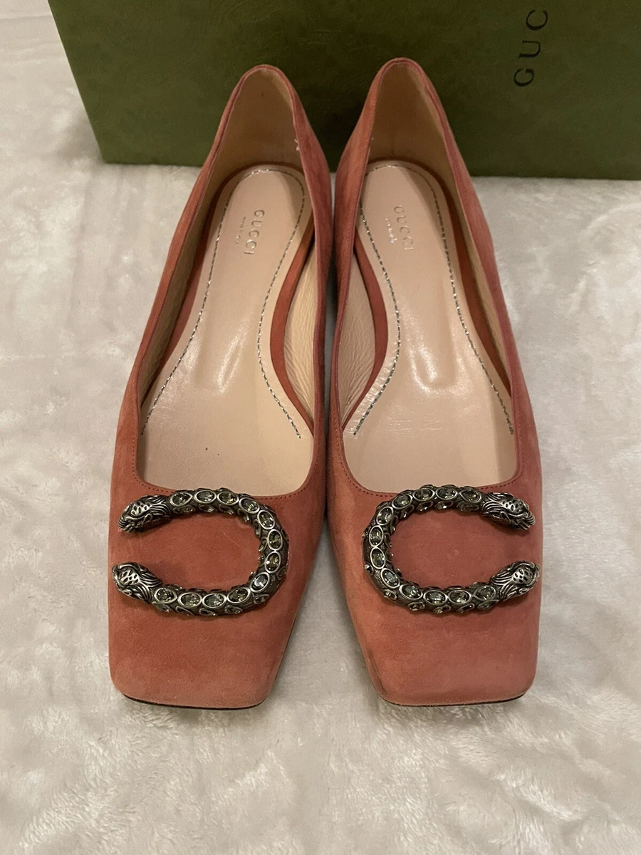 Gucci Dionysus Flat Shoes Ballerinas Suede Tiger Head Size 40