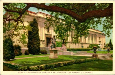 Postcard Henry E Huntington Library & Arts Gallery San Marino California
