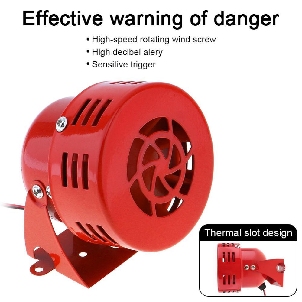 12V Red Air Raid Fan Horn – Loud 110dB Siren, Fits Any Motorcycle, Universal